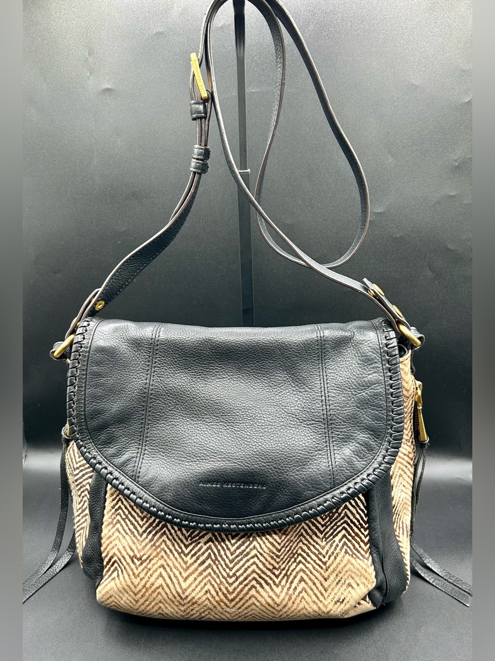 AIMEE KESTENBERG All for Love Convertible Shoulder Bag - Black Leather.
